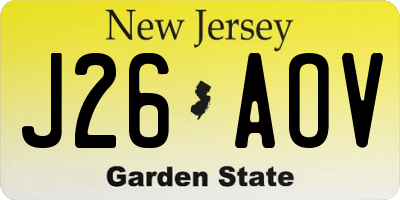 NJ license plate J26AOV