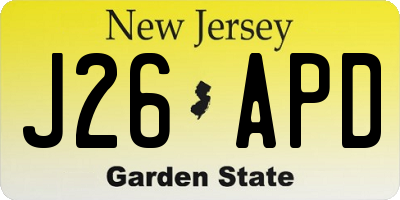 NJ license plate J26APD