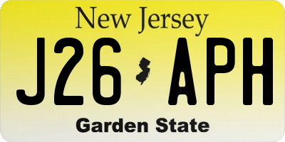 NJ license plate J26APH