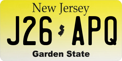 NJ license plate J26APQ