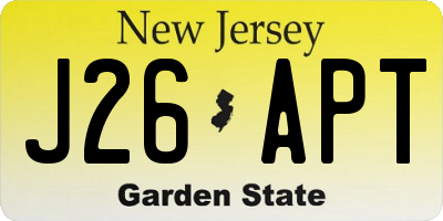 NJ license plate J26APT
