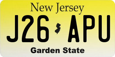 NJ license plate J26APU