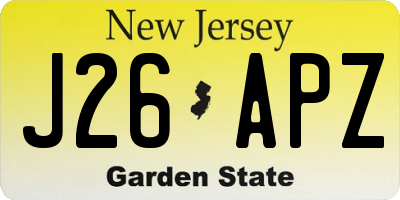 NJ license plate J26APZ