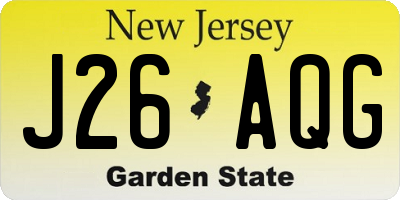 NJ license plate J26AQG