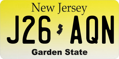 NJ license plate J26AQN