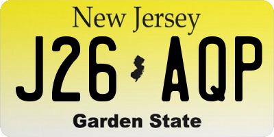 NJ license plate J26AQP