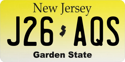 NJ license plate J26AQS