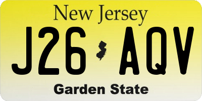 NJ license plate J26AQV