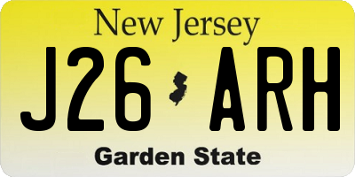 NJ license plate J26ARH