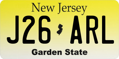 NJ license plate J26ARL