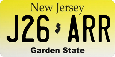 NJ license plate J26ARR