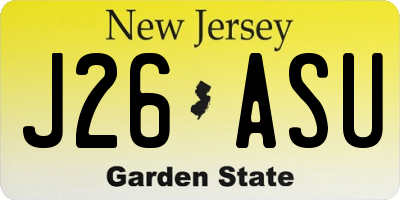 NJ license plate J26ASU