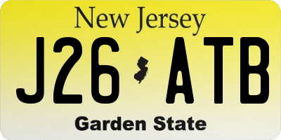 NJ license plate J26ATB