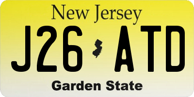 NJ license plate J26ATD