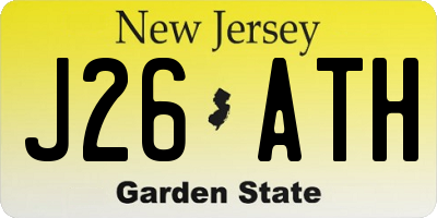 NJ license plate J26ATH