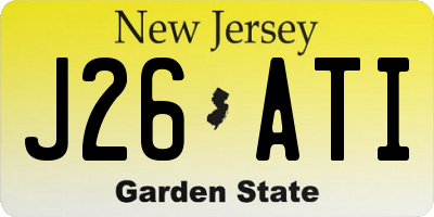 NJ license plate J26ATI