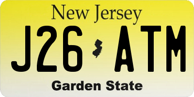 NJ license plate J26ATM
