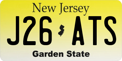 NJ license plate J26ATS