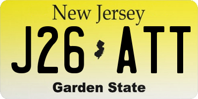 NJ license plate J26ATT