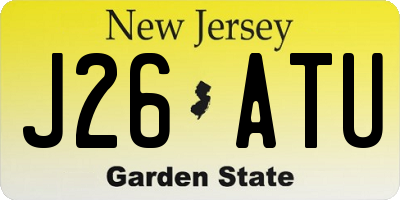 NJ license plate J26ATU