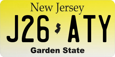 NJ license plate J26ATY
