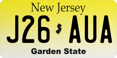 NJ license plate J26AUA