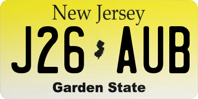 NJ license plate J26AUB