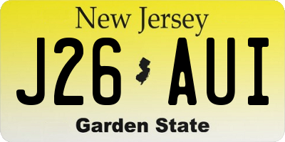 NJ license plate J26AUI