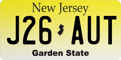 NJ license plate J26AUT