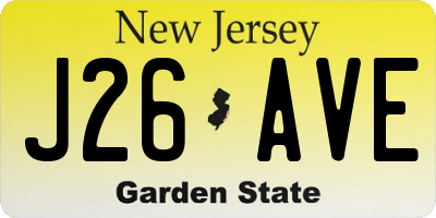 NJ license plate J26AVE