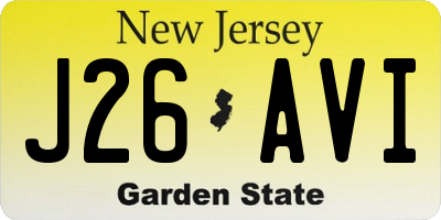 NJ license plate J26AVI