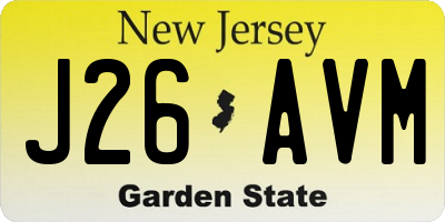 NJ license plate J26AVM
