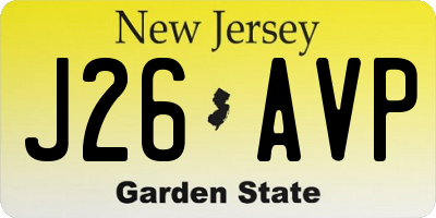 NJ license plate J26AVP