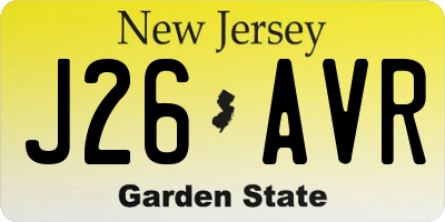 NJ license plate J26AVR