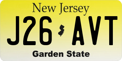NJ license plate J26AVT