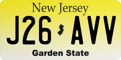 NJ license plate J26AVV