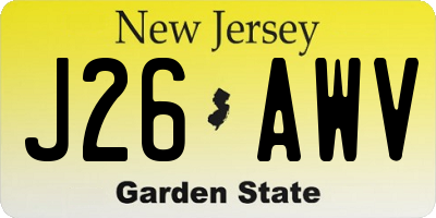 NJ license plate J26AWV