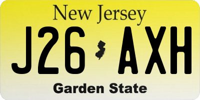 NJ license plate J26AXH