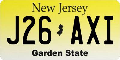 NJ license plate J26AXI