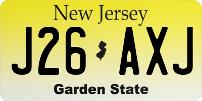NJ license plate J26AXJ