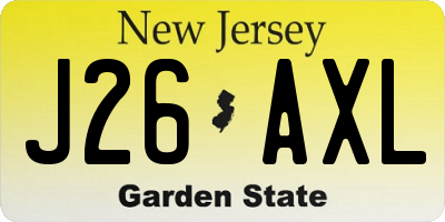 NJ license plate J26AXL