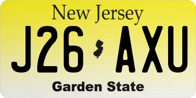 NJ license plate J26AXU