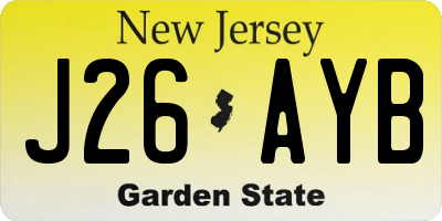 NJ license plate J26AYB