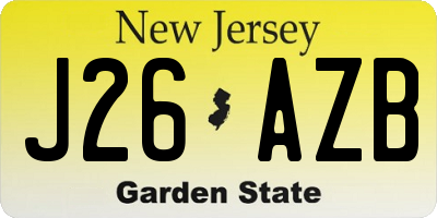NJ license plate J26AZB