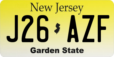 NJ license plate J26AZF