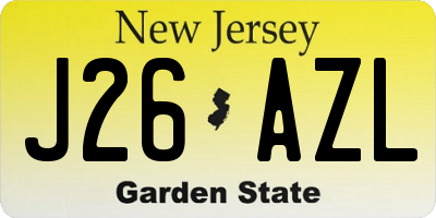 NJ license plate J26AZL