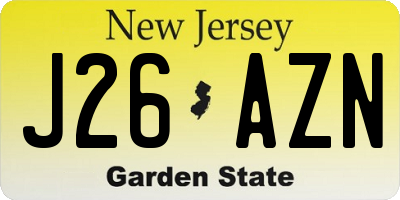 NJ license plate J26AZN