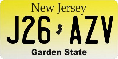 NJ license plate J26AZV