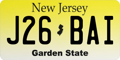 NJ license plate J26BAI