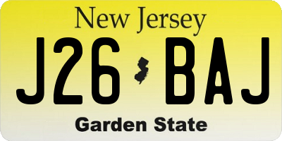 NJ license plate J26BAJ